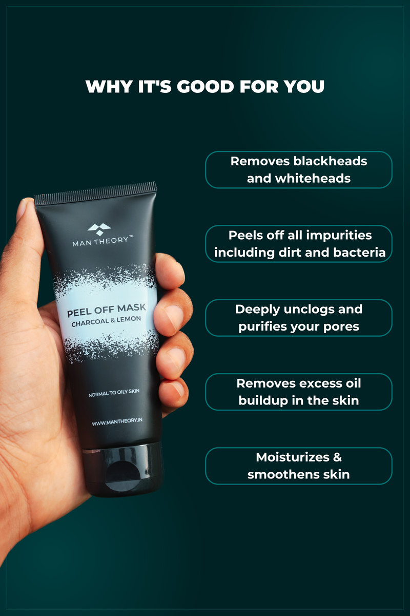 Man Theory Ultra Bright Skin Combo | Face & Beard Wash and Peel Off Mask For Men