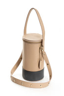 Green Hermitage Hemera Vegan Leather Bucket Bag (Almond & Grey)