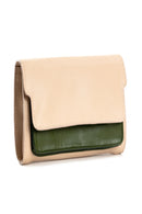 Green Hermitage Fides Vegan Leather Women's Wallet (Almond & Green)