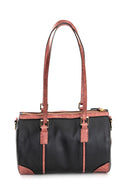Green Hermitage Salacia Vegan Leather Duffle/Bowler Bag (Black & Madder Red)
