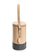 Green Hermitage Hemera Vegan Leather Bucket Bag (Almond & Grey)