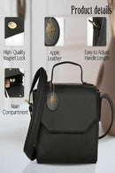 Green Hermitage Asteria Vegan Leather Satchel/Crossbody Bags (Black)