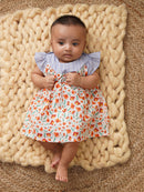 Greendigo Organic Cotton Pack of 1 Frock for Newborn Baby Girls - Off White