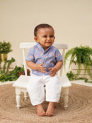 Greendigo Organic Cotton Pack of 1 Shirt for Newborn Baby Boys - Blue