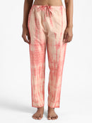 Livbio Organic Cotton & Natural Tie & Dye Womens Sun Orange Color Slim Fit Pants