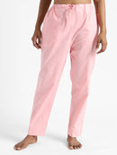 Livbio Organic Cotton & Natural Dyed Womens Rose Pink Color Slim Fit Pants