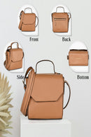 Green Hermitage Asteria Vegan Leather Satchel/Crossbody Bags (Caramel)