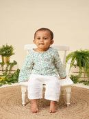 Greendigo Organic Cotton Pack of 2 Kurta and Pant for Newborn Baby Boys - White