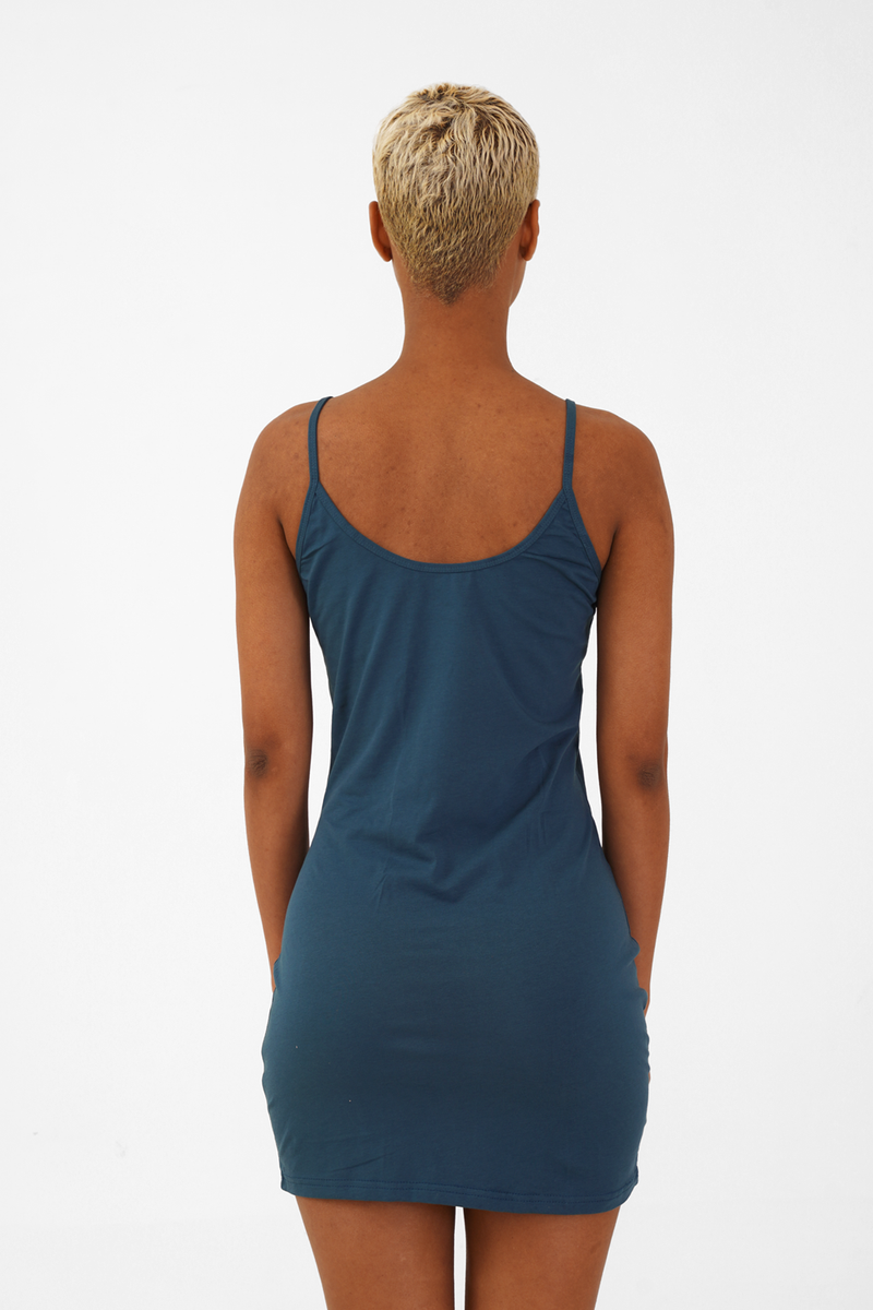 Nude & Not Organic Cotton Slip Dress (Majolica Blue)