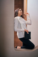 The Conscious Closet White Cold Pleated Shirt