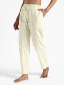 Livbio Organic Cotton & Natural Dyed Womens Lemon Yellow Color Slim Fit Pants