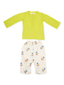 Greendigo Organic Cotton Pack of 2 Kurta and Pant for Newborn Baby Boys - Green