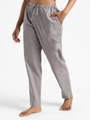 Livbio Organic Cotton & Natural Dyed Womens Iron Grey Color Slim Fit Pants