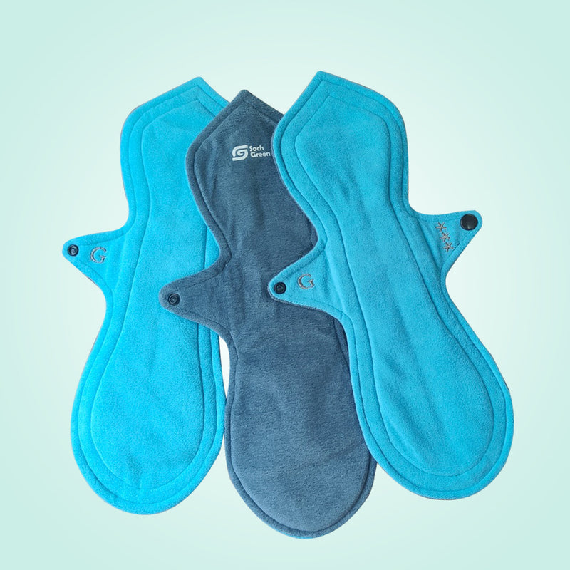 Reusable Cloth Pads (Gushy Flow) (with Zorb) (3pc)