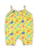 Greendigo Organic Cotton Pack of 1 Romper for Newborn Baby Girls - Yellow