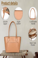 Green Hermitage Athena Vegan Leather Tote Bag (Caramel)