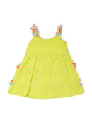 Greendigo Organic Cotton Pack of 1 Frock for Newborn Baby Girls - Green