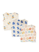 Greendigo Organic Cotton Pack of 3 Jhablas for Newborn Babies - White