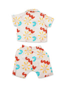 Greendigo Organic Cotton Pack of 2 Co-ords Set for Newborn Baby Boys - Off White