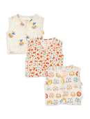 Greendigo Organic Cotton Pack of 3 Jhablas for Newborn Babies - White