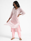 Livbio Organic Cotton & Natural Dyed Womens Rose Pink Color Slim Fit Pants