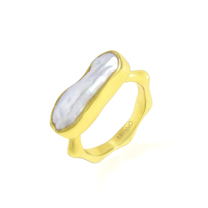 Arvino Baroque Pearl Ring (Water Resistance Premium Plating)
