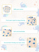 Greendigo Organic Cotton Pack of 1 Shirt for Newborn Baby Boys - Blue and Off White