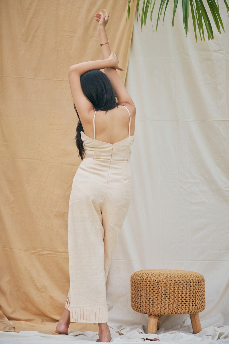 The Conscious Closet White Rock and Congo Brown Rock Shadow Jumpsuit