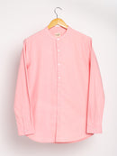 Livbio Organic Cotton & Naturally Dyed Mens Round Neck Pink Shirt