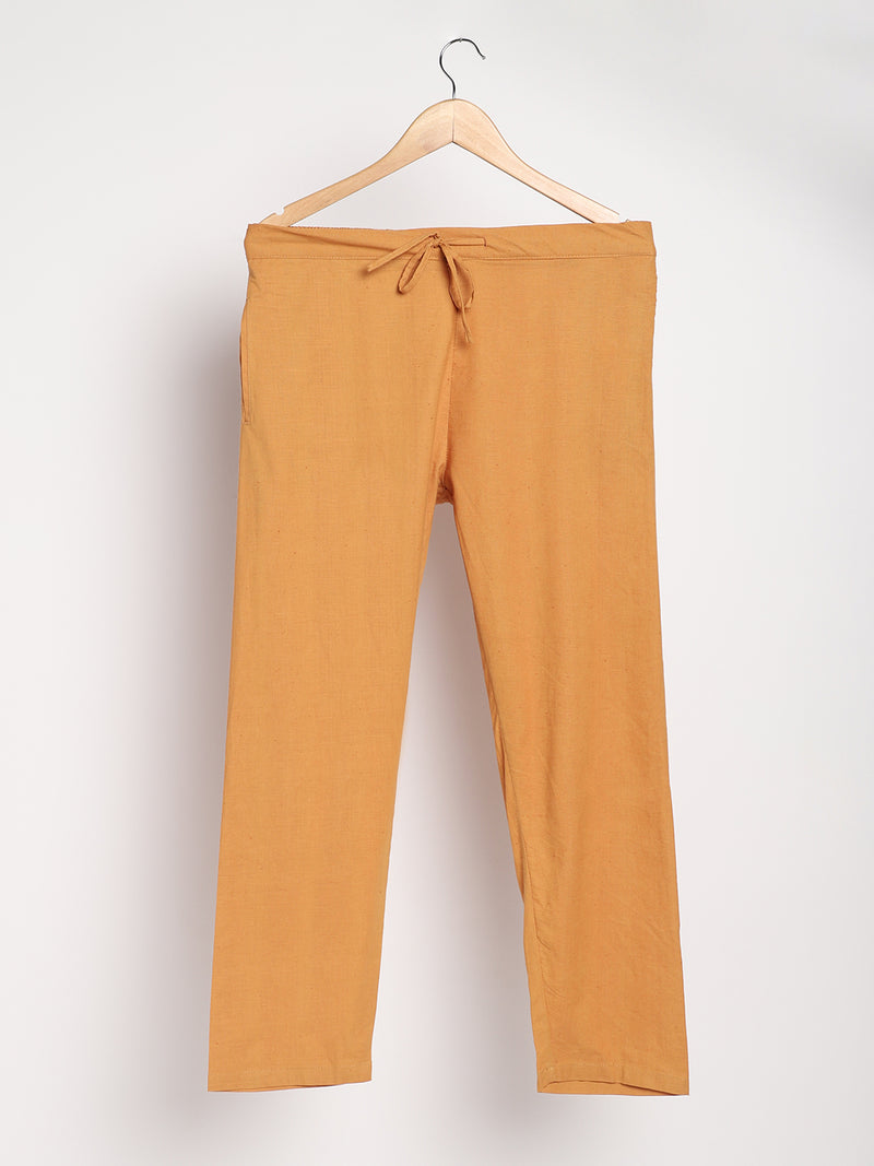 Livbio Organic Cotton & Naturally Dyed Hand Spun & Hand Woven Womens Pomo Orange Pants