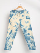 Livbio Organic Cotton & Natural Tie & Dye Womens Indigo Blue Color Slim Fit Pants