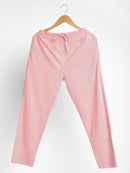 Livbio Organic Cotton & Natural Dyed Womens Rose Pink Color Slim Fit Pants