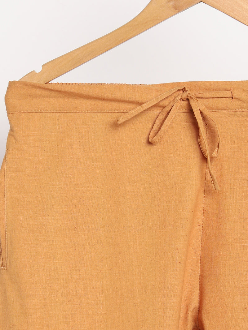 Livbio Organic Cotton & Naturally Dyed Hand Spun & Hand Woven Womens Pomo Orange Pants