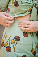 The Conscious Closet  Block Printed Lotus Stem Detachable Dress