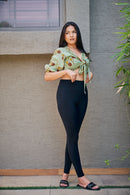 The Conscious Closet  Block Printed Lotus Stem Detachable Dress