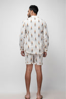 Sepia Stories Balsas Ikat Cotton Kurta in Beige