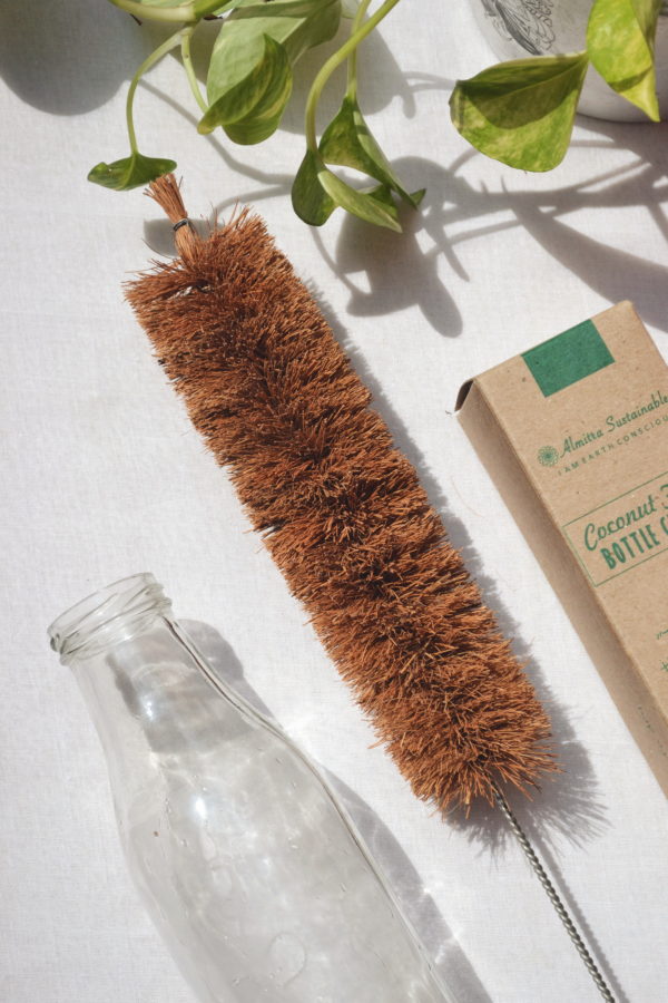 Almitra Sustainables Coconut Fiber Coir Scrub (Pack of 5) and Bottle cleaner