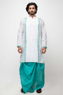 Sepia Stories Camiz Cotton Kurta in White Teal