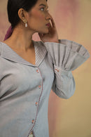 Lafaani Phosphene Pintuck Blouse & Kora Side Slit Pants Set