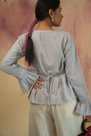 Lafaani Phosphene Pintuck Blouse & Kora Side Slit Pants Set