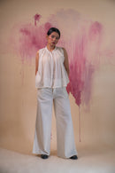 Lafaani Phosphene Gathered Blouse & Side Slit Pants - Kora