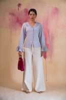 Lafaani Phosphene Pintuck Blouse & Kora Side Slit Pants Set