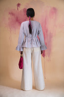 Lafaani Phosphene Pintuck Blouse & Kora Side Slit Pants Set