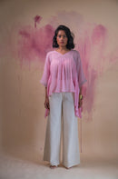 Lafaani Phosphene Kaftan Blouse & Kora Side Slit Pants Set