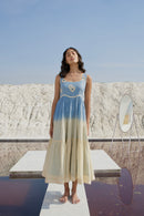 The Loom Art Marine Sun Handwoven Chanderi Silk Dress