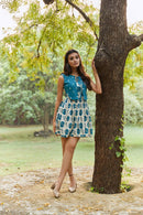 The Conscious Closet Blue Slate Sweet Chill Wave Short Dress Set