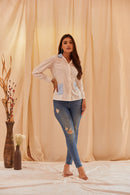 The Conscious Closet Casper Blue Cold Casper Women Shirt