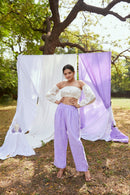 The Conscious Closet Cold Purple Lavender Ash Women Trousers