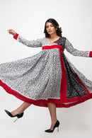 Sepia Stories Franca Silk Linen Dress in Black & White