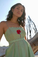 The Loom Art Avocado Punch Handwoven Chanderi Silk Dress